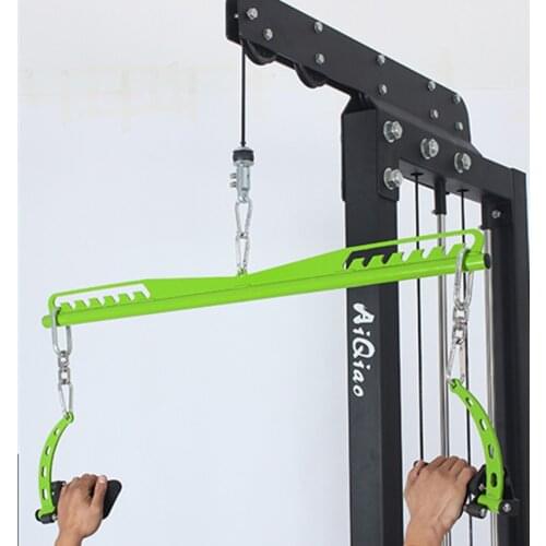 Fitness Pulley Cable Attachments Pull Back Muscle Bodybuilding Equipment Lat Pull Down Bar Biceps Triceps Blaster Rowing Handle