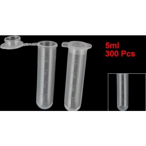 Plastic Graduated Sample Collection Holder Centrifuge Tubes 5ml 300 Pcs