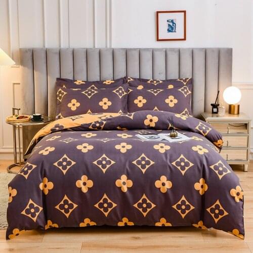 Pure Cotton Skin-friendly Solid Color Duvet Cover Bed Linings Luxury Household Four-Piece Bed Sheet Single Double Bed Supplies