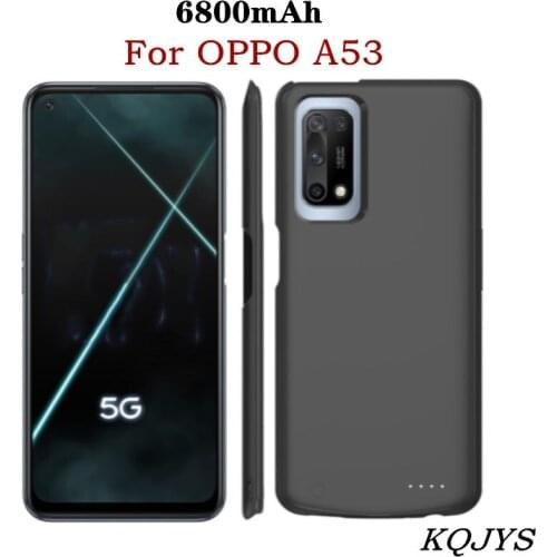 KQJYS 6800mAh External Power Bank Battery Charger Cases for OPPO A53 Battery Case Portable Battery Charging Case for OPPO A53