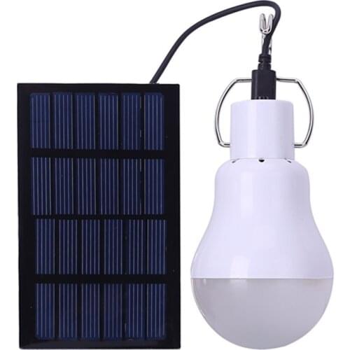 Portable Solar Power LED Bulb Lamp with Solar Panel 1.2W/6V 110 Lumens Outdoor Camping Tent Fishing Emergency Lamp Lighting