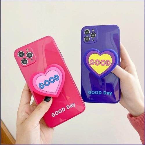 Korea Good Day Stand Holder Phone Case For iPhone12 11Pro Max Xs XR 78plus SE2020 Shockproof Cover Body Shell Protection