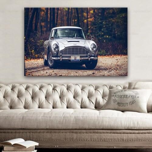 Retro Cool Martin DB5 Super Sports Car Racing Car Posters and Prints Canvas Paintings Wall Art Pictures for Living Room Decor