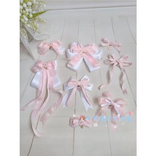 Original Handmade Lolita Cherry Blossom Edge Clip Hair Accessories Light Pink Sweet Hair Clip Japanese Girl Cherry Blossom Origi