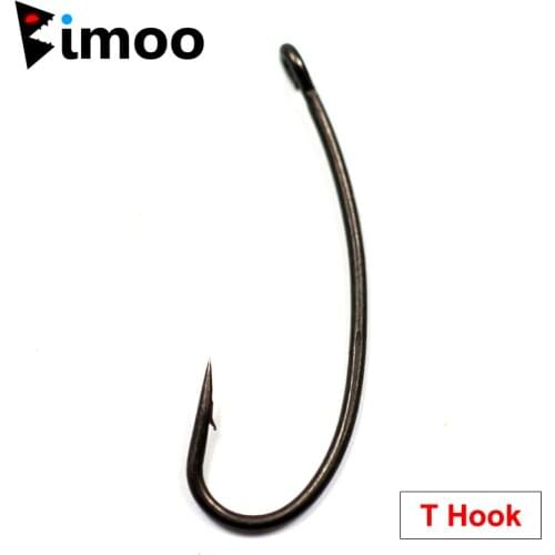 Bimoo 20pcs/pack Long Shank Coating Carp Hooks Carp Barbed Fishing Hooks High Quality Curved Shank Fish Hooks