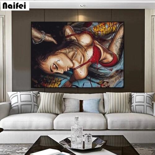 Sexy Women Wall Art 5d DIY Diamond Painting Cross Stitch Full Diamond Embroidery Tattoos Woman Rhinestone Mosaic Home Decor Gift