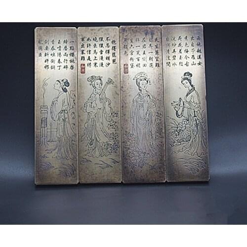 Silver, four beauties paper weight / pressure scales, handicraft collection