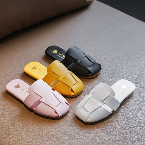 JY Summer Children Girls Beach Slippers Non-slip girl Baotou Princess Pure Color slides 26-36 4Colors TB02