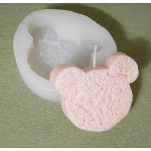 Silicone Bread Teddy Bear Candle Mold Creative Design Cake Bear Korean Style Candle Silicone Mold Candle Making