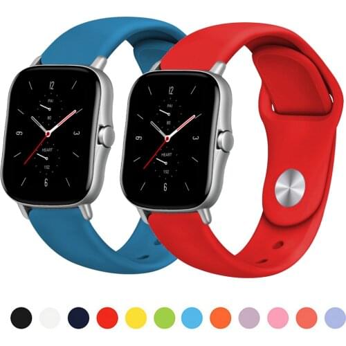 20mm/22mm Silicone band For Amazfit GTS/2/2e/GTS2 Mini/GTR 42mm/47mm/GTR2/2e/stratos 2/3 Sport Watch Bracelet Amazfit bip strap
