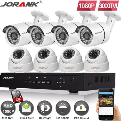 Full HD 1080P 3000TVL CCTV security system 8CH 1080P AHD DVR kit 8*2mp Outdoor video surveillance security camera kit WIFI DVR