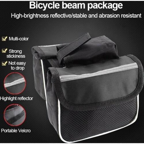 Reflective Cycling Bag Bike Front Tube Frame Phone Waterproof Storage Bags Rectangle Pouch Frame Holder Bicycle Saddle Accessory