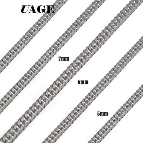 UAGE Mens wear punk stainless steel necklace hip-hop chain Cuban brake chain menswear rock band womens jewelry
