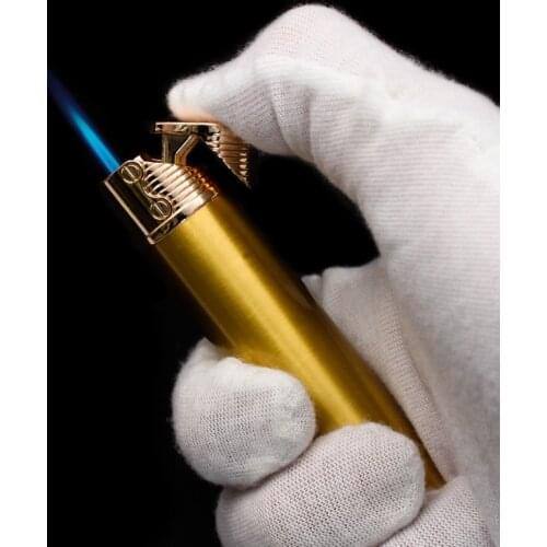 Windproof Lighters Blue Flame Jet Torch Lighter Refillable Butane Gas Metal Cigar Lighter Smoking accessories