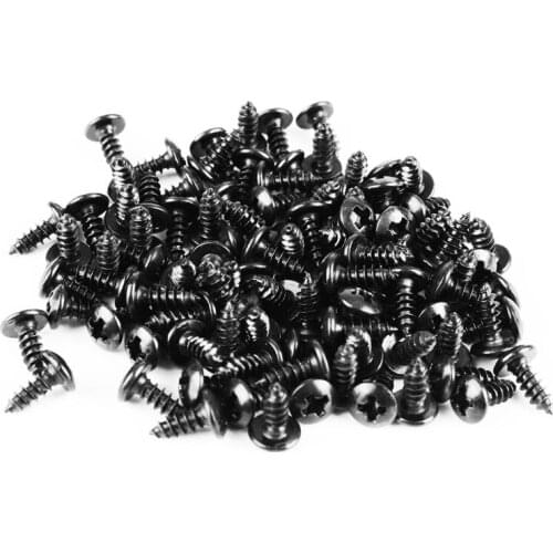 100PCS M3 Black Steel Pan Oval Head Cutting Screws Round Head Self Tapping Thread Kit for 3D Printer Parts Accessories