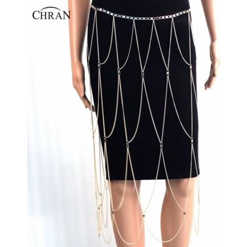 Chran 2017 New Fashion Harness Belly Chains Waist Belt Body Bikini Beach Wear Chain Skirt Sexy Celebrity Runway Dress CRB4134