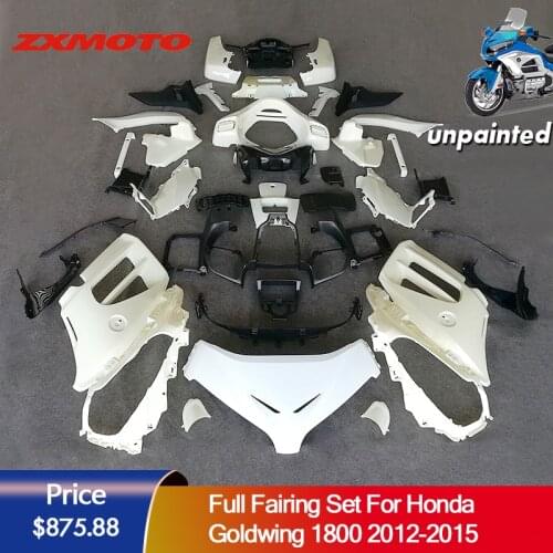 ZXMOTO Full Fairing Set Bodywork For HONDA GoldWing 1800 2012 - 2015 GL1800 2013 2014 unpainted White New Version With Airbag
