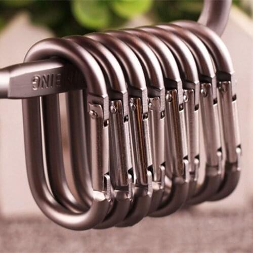 1/5/10PCs Oval Hanging Buckle Carabiner Hanging Buckle Small Bag Buckle Water Bottle Hook Clips Keychain Camping Outdoor Tools