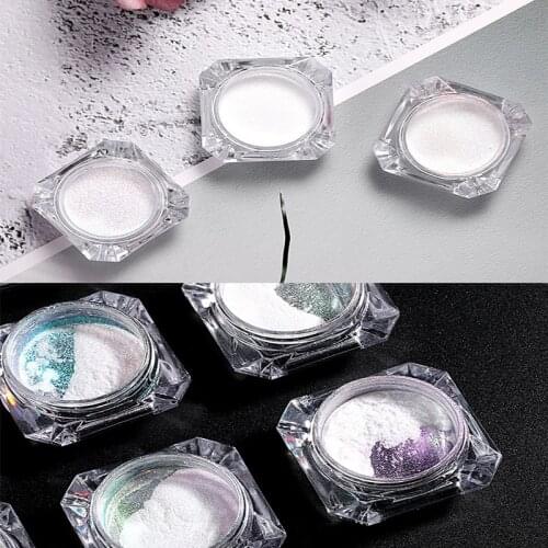 1Pc Unicorn Iridescent Chrome Nail Powder Mermaid Chrome Nail Powder Symphony Shell Nail Pigment Dust Magic Mirror Powder