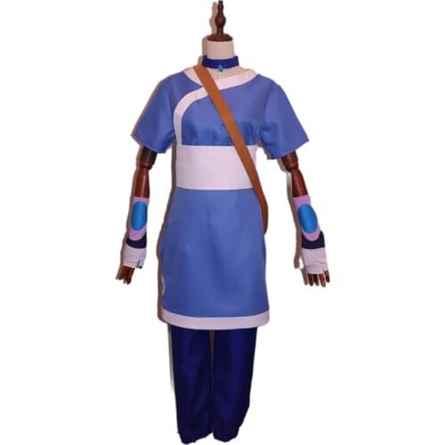 2021 Adult Avatar The Last Airbender Costume Katara Cosplay Blue Fancy Dress Suit Famous Cartoon Cosplay
