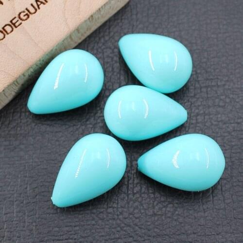 APDGG 13x19MM 5 Pcs Natural Turquoise Blue Sea Shell Pearl Half Hole Water drop Beads For Pendant Earrings DIY Jewelry Findings