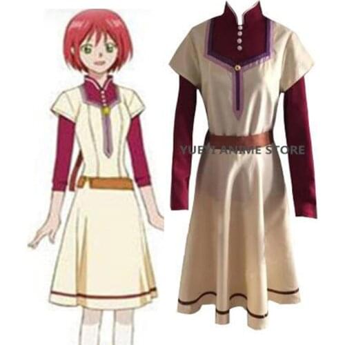 Akagami no Shirayukihime Shirayuki Dress Cosplay Costume From Snow White with the Red Hair