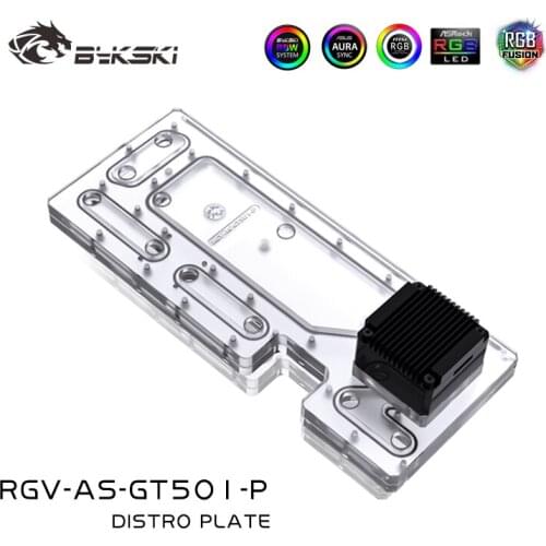 BYKSKI Acrylic Tank use for ASUS TUF GAMING GT501 Computer Case / 3PIN 5V D-RGB / Combo DDC Pump Cool Water Channel Solution
