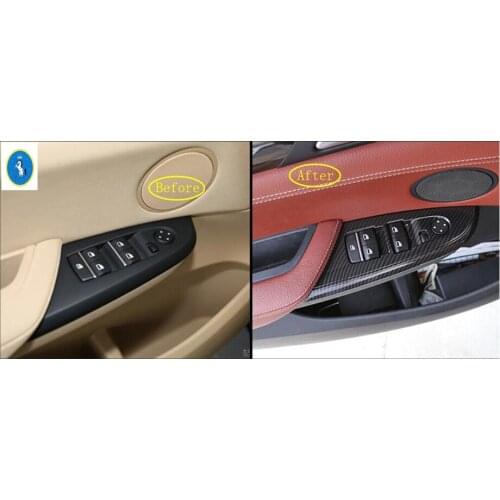 Yimaautotrims For BMW X3 F25 / X4 F26 2012 - 2017 ABS Accessories Door Armrest Window Glass Lift Button Frame Cover Trim 4 Pcs