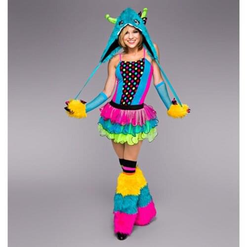 Girl Cartoon Ballet Costumes With Hairy Hat Glove Footwear, Colorful Shaggy Ballet Costume Lovely Cute Ballet Dresses