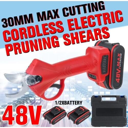 48VF Cordless Pruner 30MM Electric Pruning Shear With 9000mAh Lithium-ion Battery Efficient Fruit Tree Bonsai Pruning Tool