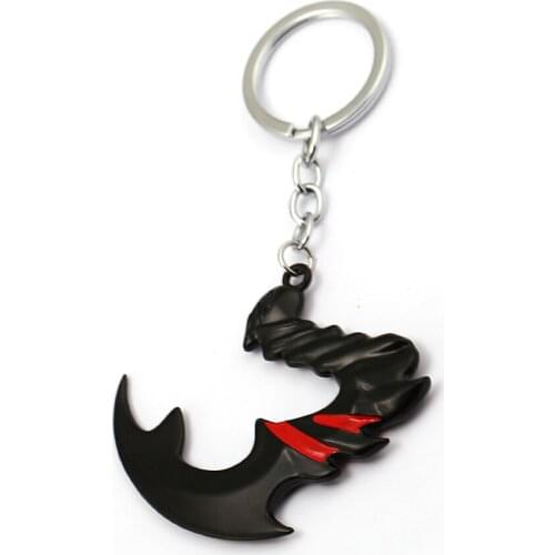 HSIC Game Dota 2 Keychain Ti8 Pudge Dragonclaw Black Metal Hook Key Ring Holder Men Women Jewelry llavero Car Accessories 12965
