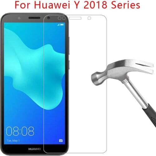Case for huawei y5 lite y6 y7 prime y9 2018 cover tempered glass screen protector on huawey y 5 6 7 9 5y 6y 7y protective coque
