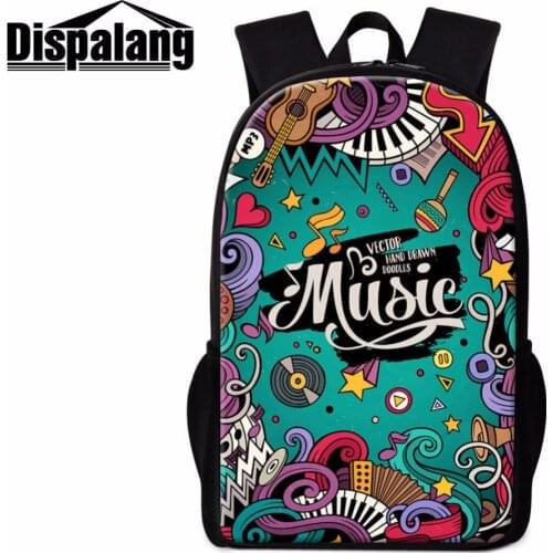 Dispalang Dropshipping School Backpack for Children Musical Notes Printing Bookbag Customized Back Pack Children Mochilas Girls