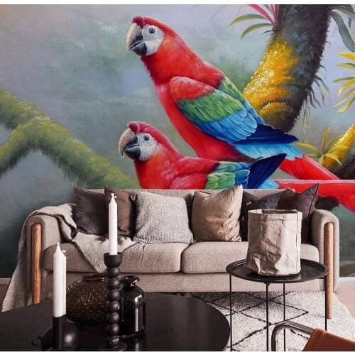 Bird Parrots Nature Fog Forest 3d Wallpaper Murals 3d Wall Photo Mural for Living Room Sofa Background 3d Wall Mural Wall paper