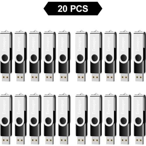 Exmapor Thumb Drive 16GB 10 Pack USB Flash Drive Bulk, Metal Swivel USB Memory Stick Full Capacity for Data Storage and Transfer