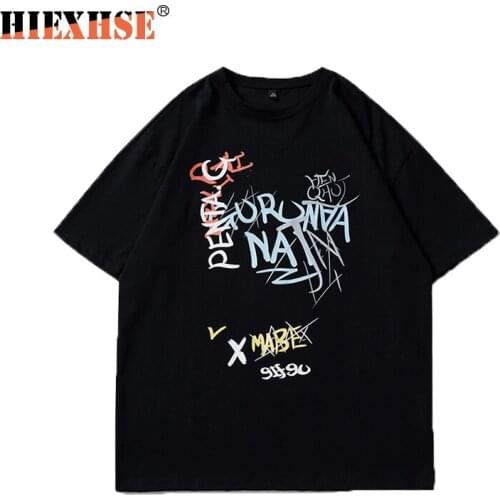 T-shirts Letter Printing Men 2021 New Short Sleeve 100% Cotton Oversize Dark Hip-Hop Loose Harajuku T-Shirt Punk Streetwear Tops