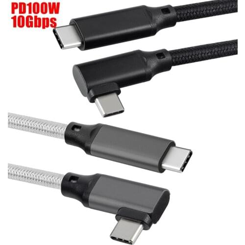 Elbow Type-c data cable PD100W 10Gbps double male 3.1c to c video cable with ic10Gen2 VR data cable