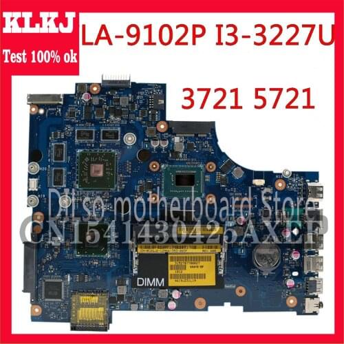 KLKJ VAW11 LA-9102P REV:1.0 FOR Dell Inspiron 3721 5721 Laptop Motherboard CN-09KHW3 09KHW3 9KHW3 I3 CPU Mainboard Original