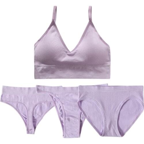 U Shape Back Women Sexy Lingerie Set Active Bra Top Female Push Up Bra Panties Set Underwear G-String Thongs Bra Set Brassiere