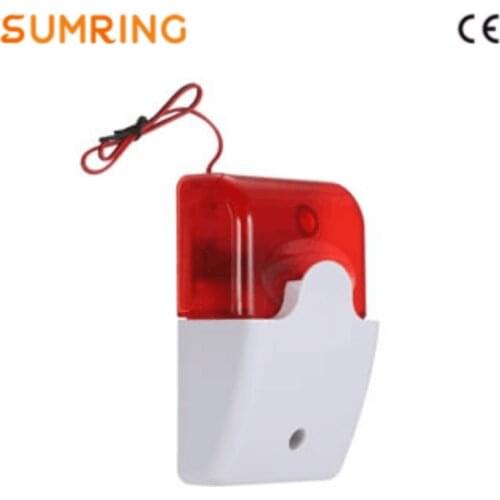 Red Mini Strobe Siren Security CE 12V Wired Strobe Siren With Flash Light
