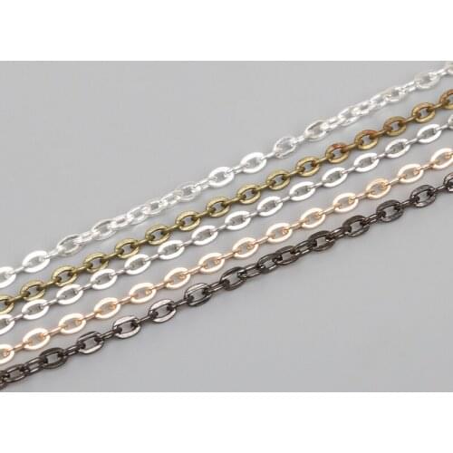New Arrival 5m/lot Iron Metal Chain Findings Fashion Plated Necklace Chains for DIY Necklace Bracelet Jewelry Findings Making