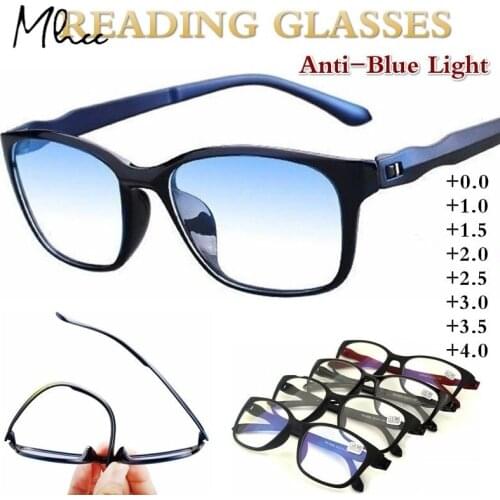 New Reading Glasses Men Anti Blue Presbyopic Eyeglasses Antifatigue Computer Eyewear +0.0 +1.0 +1.5 +2.0 +2.5 +3.0 +3.5 +4.0