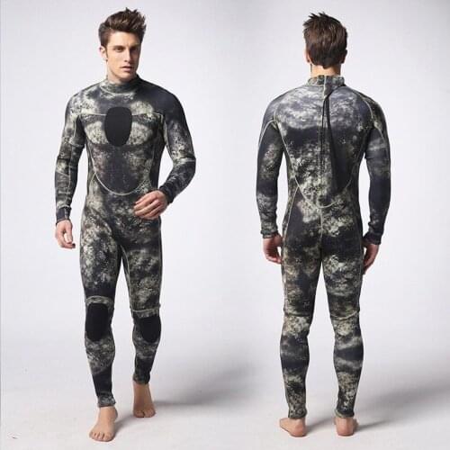 S/M/L/XL/XXL/ 3mm Neoprene Warm Camo Men Full Wetsuits with Back Zip for Swimming Diving Water Sports