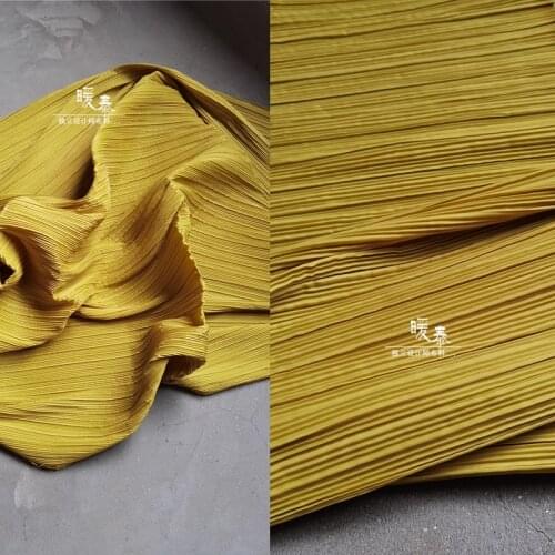 Pleated Fabric Straw Miyake Folds Imitation Cotton Linen DIY Patches Art Painting Decor Clothes Skirt Dress Designer Fabric