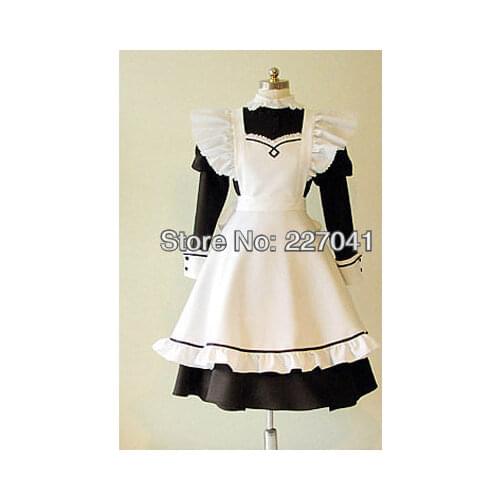 Popular Lolita cosplay maid Halloween black and white costume dress Free Shipping A0162