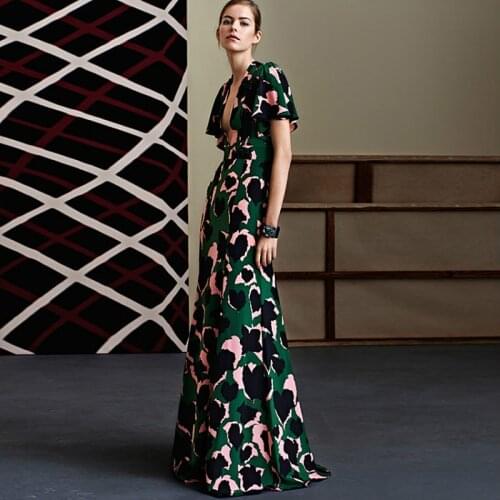 Plus Size Dress New High Quality Runway Camouflage Spring Summer WomenS Party Sexy Elegant Boho Beach Print Maxi Long Dresses
