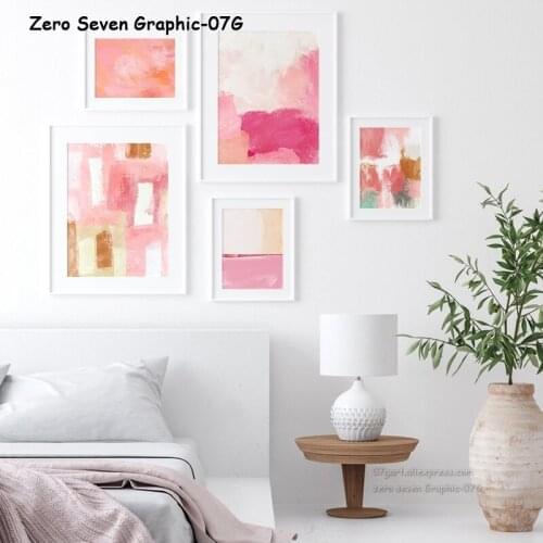 Romantic Pink Abstract Brush Painting Art Canvas Posters And Prints Pictures For Modern Home Living Room Salon Decoration