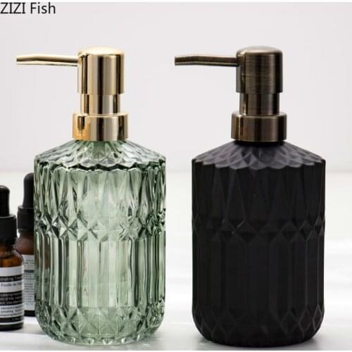 Nordic Luxury Glass Soap Dispenser Shower Gel Hand Sanitizer Bottling Bathroom Supplies Lotion Bottle Home Bathroom Accessories