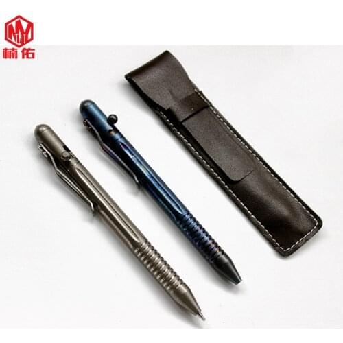 1PC Titanium Alloy Gun Bolt Spring Press Signature Writing Pen Tactical Self-defense Metal Pen EDC Broken Window Multi-tool