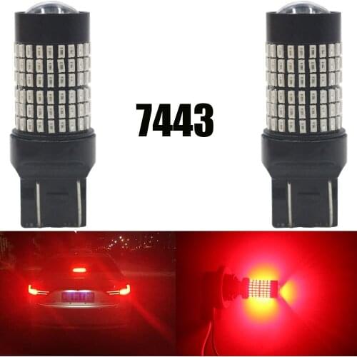 2-Pack 7440 7441 7443 7444 9V-30V LED Bulb 3014 144 SMD Super Bright Red / Yellow with Projector Replacet for Tail Brake Light